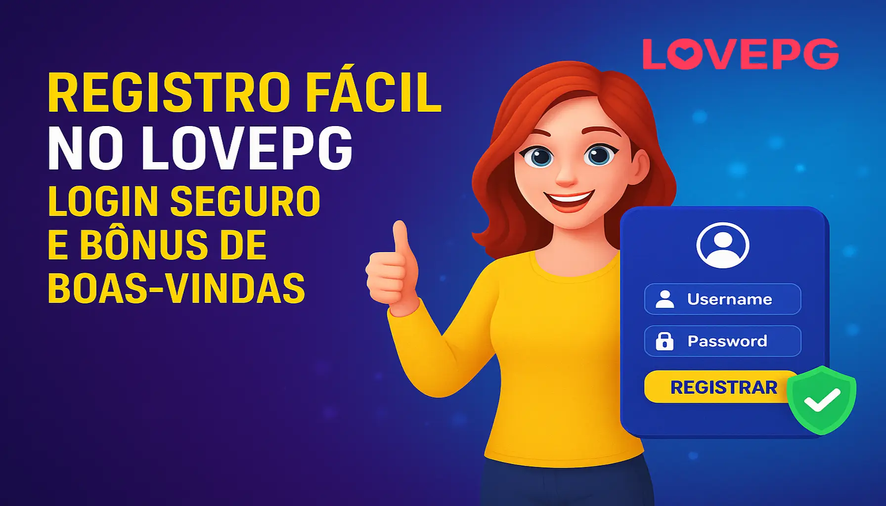 Não Perca tempo, o rRgistro na site LOVEPG